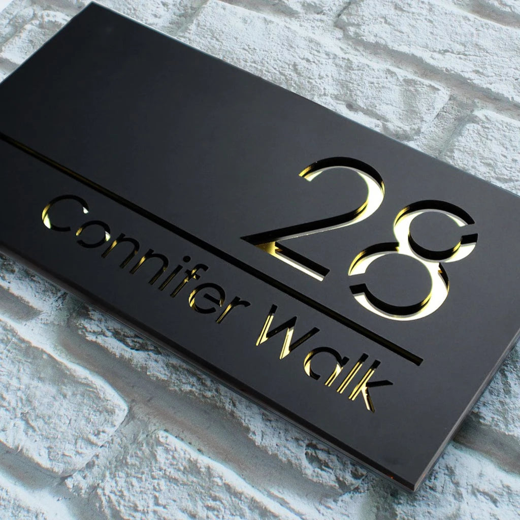 Customized Sign Outdoor House Numbers Plate Personalized House Number Plaque Modern Acrylic Laser Cut 3d Home Number