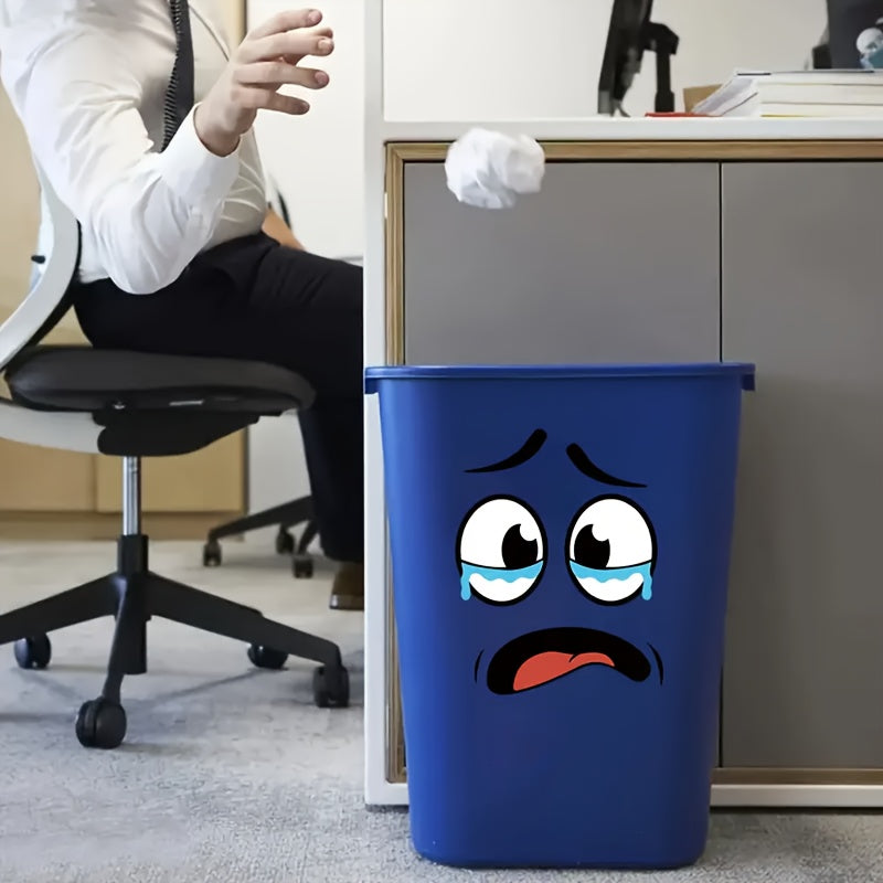 4pcs Cartoon Face Stickers, Self-Adhesive, Suitable for Plastic Surfaces, Removable, Ideal for Home Decor, Can Be Used on Trash Cans, Walls, Toilets, Refrigerators, Glossy Surfaces, Fun Themed Decorations That Cover Ugly Wall