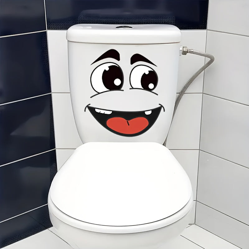 4pcs Cartoon Face Stickers, Self-Adhesive, Suitable for Plastic Surfaces, Removable, Ideal for Home Decor, Can Be Used on Trash Cans, Walls, Toilets, Refrigerators, Glossy Surfaces, Fun Themed Decorations That Cover Ugly Wall