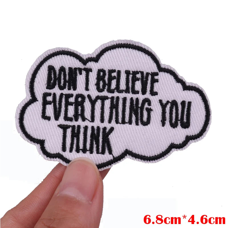 Colorful Letter Embroidered Patches For Clothes DIY Iron On Patches For Clothing DIY Cartoon Letter Slogan Patch Sew Stickers