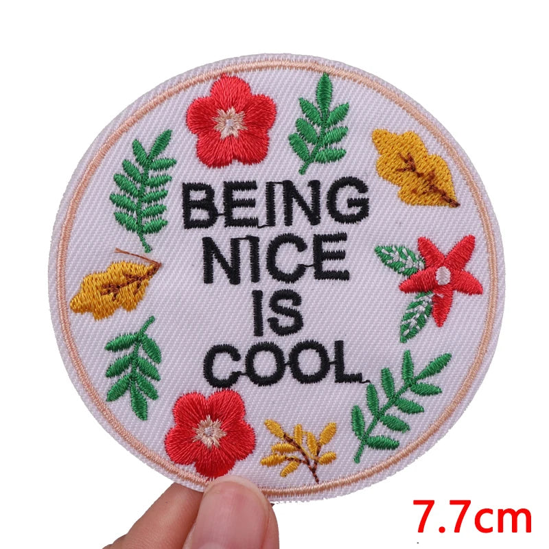 Colorful Letter Embroidered Patches For Clothes DIY Iron On Patches For Clothing DIY Cartoon Letter Slogan Patch Sew Stickers
