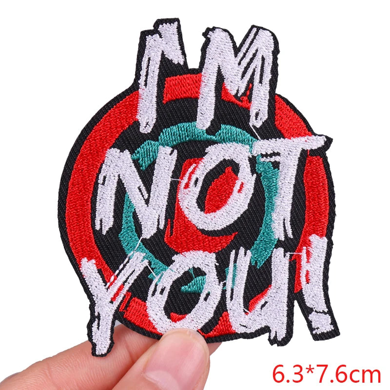 Colorful Letter Embroidered Patches For Clothes DIY Iron On Patches For Clothing DIY Cartoon Letter Slogan Patch Sew Stickers