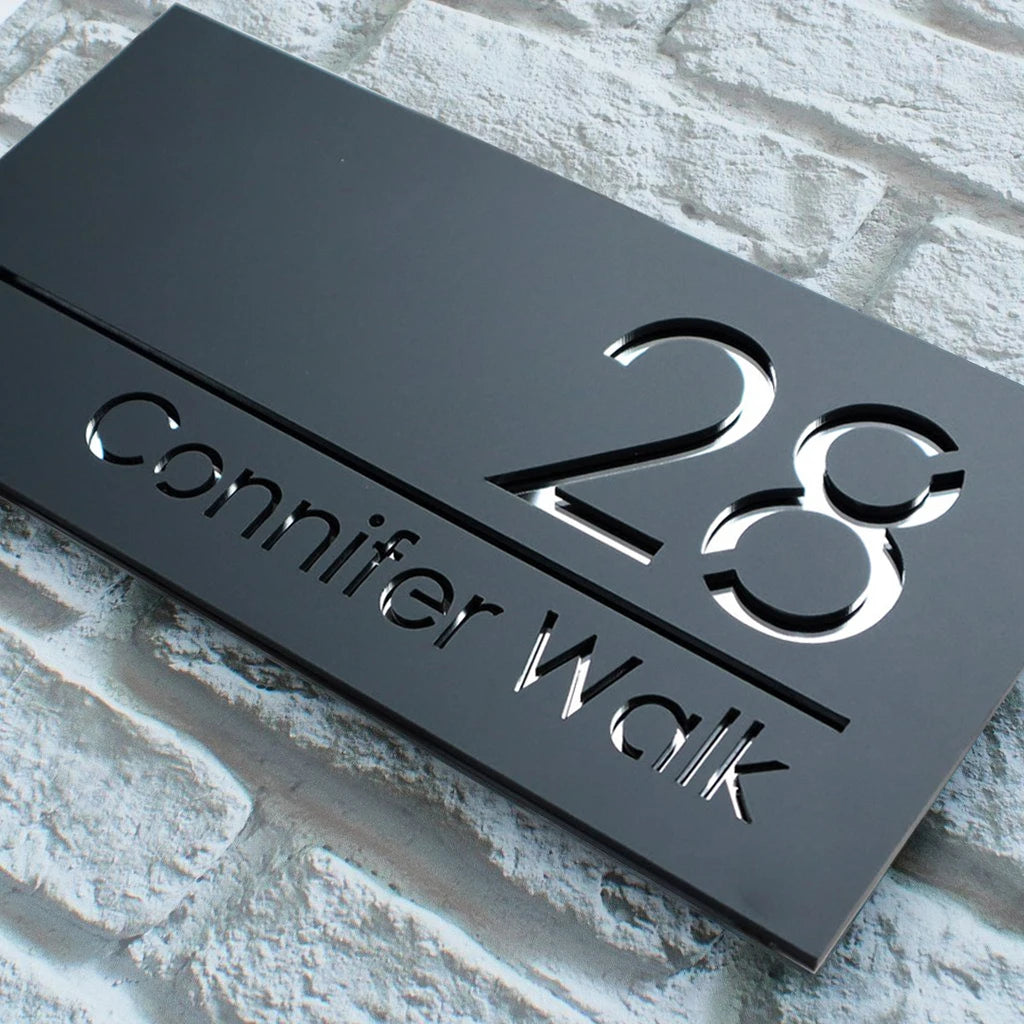 Customized Sign Outdoor House Numbers Plate Personalized House Number Plaque Modern Acrylic Laser Cut 3d Home Number