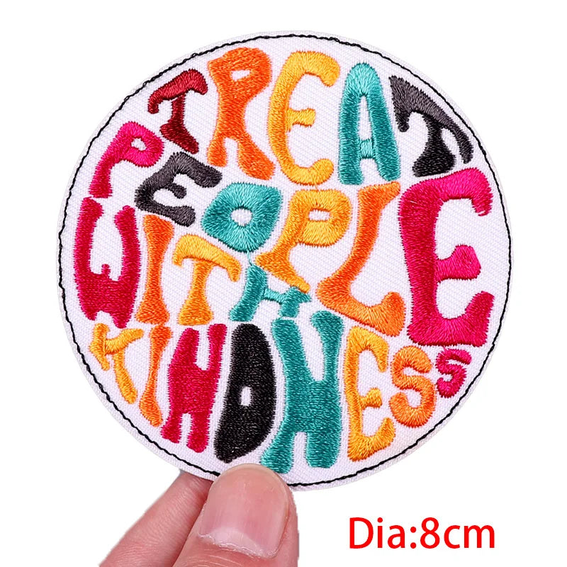 Colorful Letter Embroidered Patches For Clothes DIY Iron On Patches For Clothing DIY Cartoon Letter Slogan Patch Sew Stickers