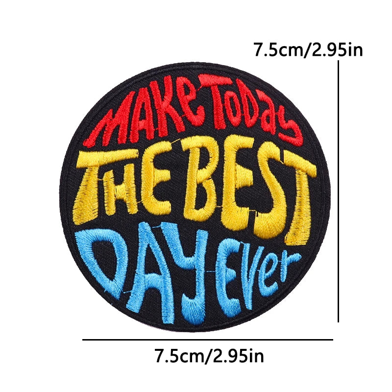 Colorful Letter Embroidered Patches For Clothes DIY Iron On Patches For Clothing DIY Cartoon Letter Slogan Patch Sew Stickers