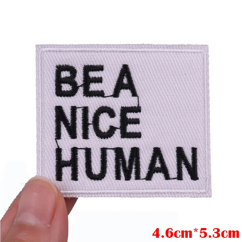 Colorful Letter Embroidered Patches For Clothes DIY Iron On Patches For Clothing DIY Cartoon Letter Slogan Patch Sew Stickers