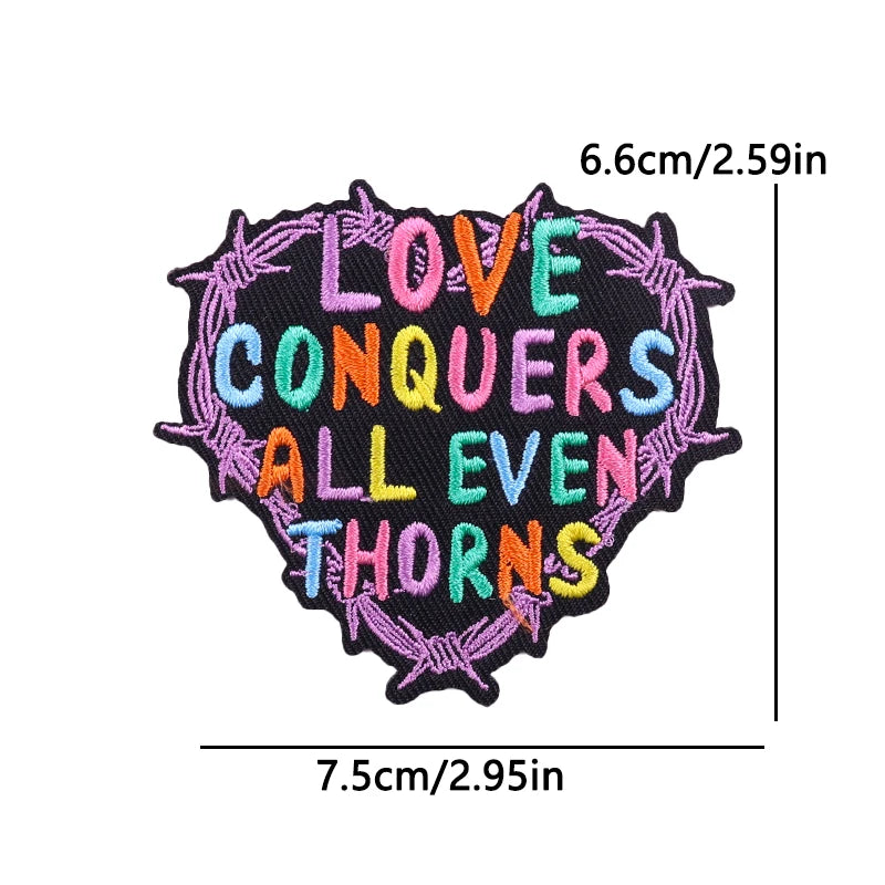 Colorful Letter Embroidered Patches For Clothes DIY Iron On Patches For Clothing DIY Cartoon Letter Slogan Patch Sew Stickers