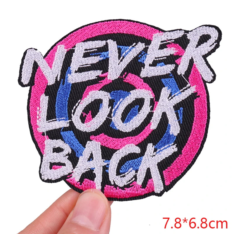 Colorful Letter Embroidered Patches For Clothes DIY Iron On Patches For Clothing DIY Cartoon Letter Slogan Patch Sew Stickers