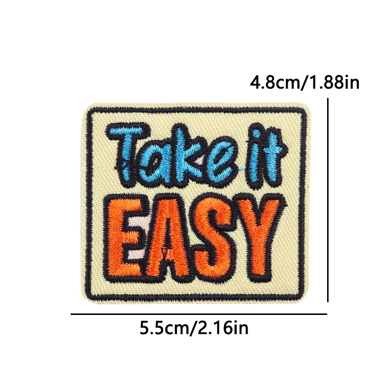 Colorful Letter Embroidered Patches For Clothes DIY Iron On Patches For Clothing DIY Cartoon Letter Slogan Patch Sew Stickers