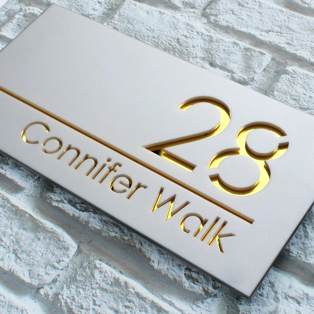 Customized Sign Outdoor House Numbers Plate Personalized House Number Plaque Modern Acrylic Laser Cut 3d Home Number